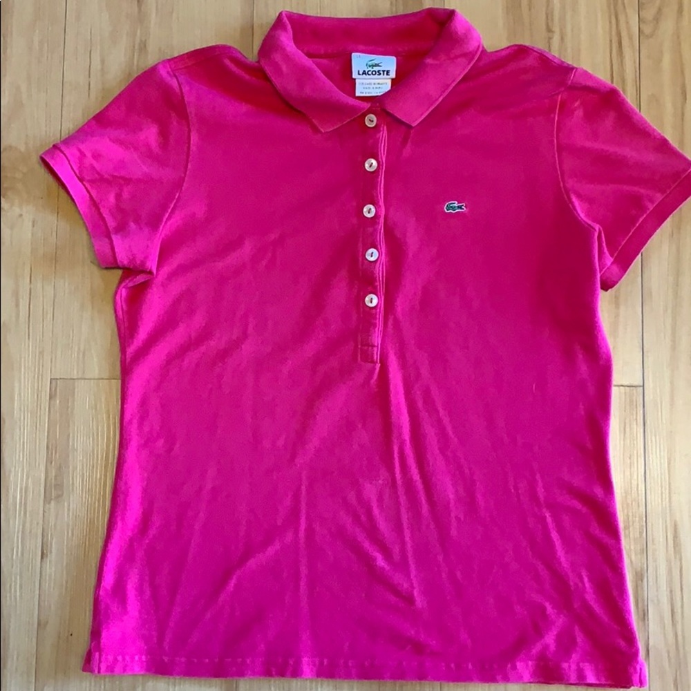 Lacoste Women’s Polo Hot Pink Size 44